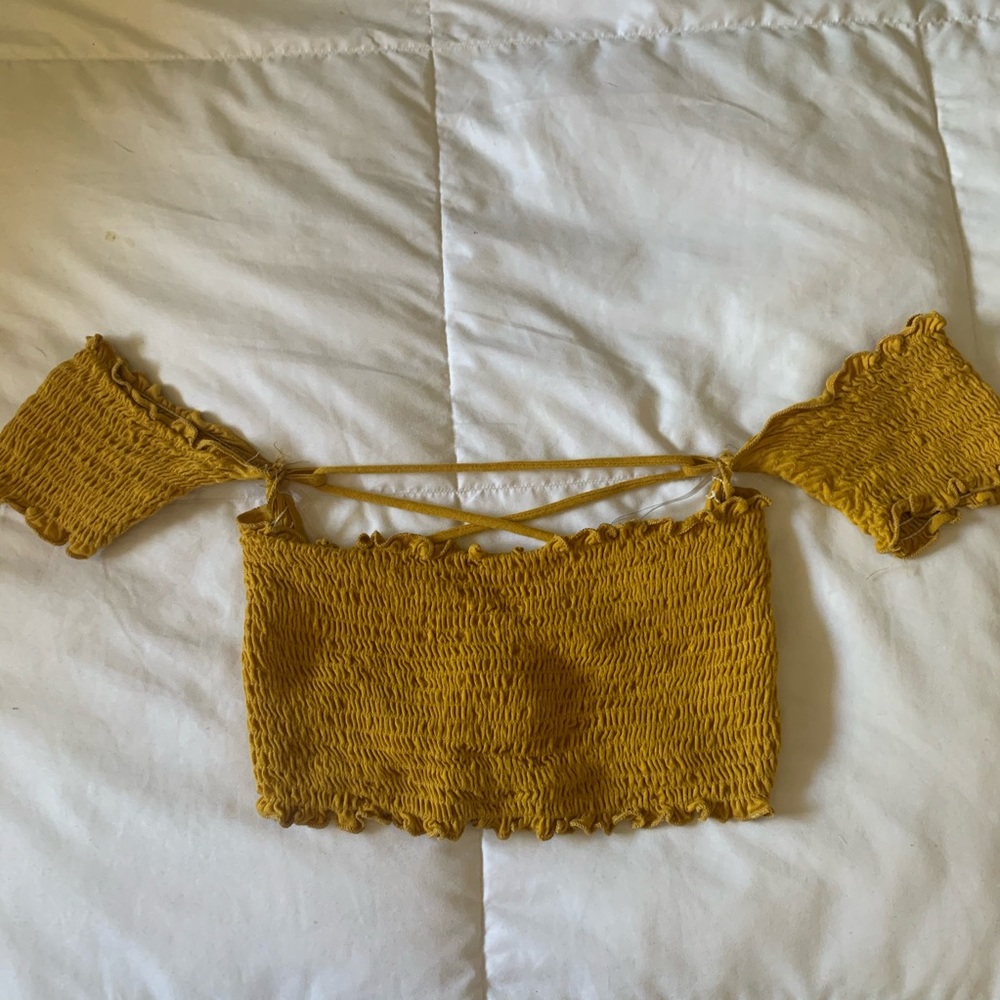 Lace Up Off The Shoulder Crop Top